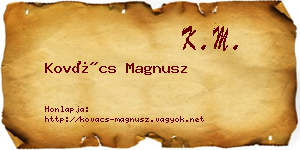 Kovács Magnusz névjegykártya